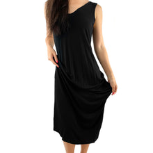 Load image into Gallery viewer, Solid Black Long Maxi Soft Stretchy Dress (Color: Black / Size: Medium)